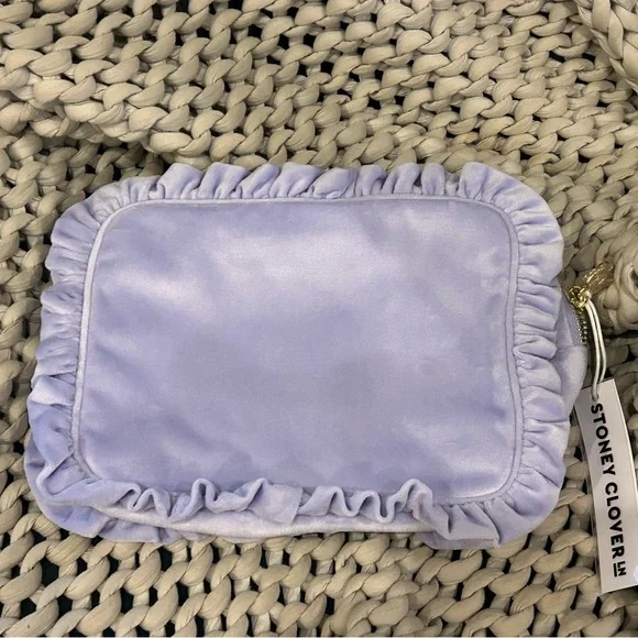Stoney Clover Lane 🆕 Velvet Ruffle Large Pouch